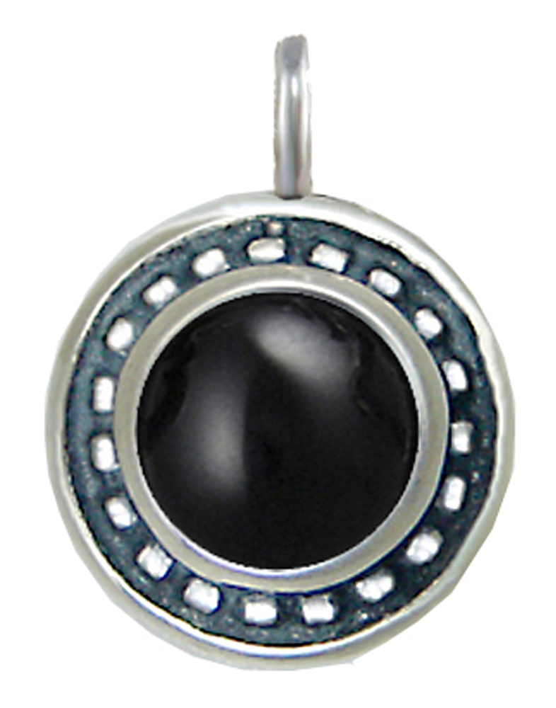 Sterling Silver Little Black Onyx Pendant Necklace